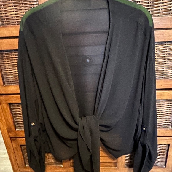 C Wonder by Christian Siriano Chiffon Shrug - Black - Picture 6 of 8